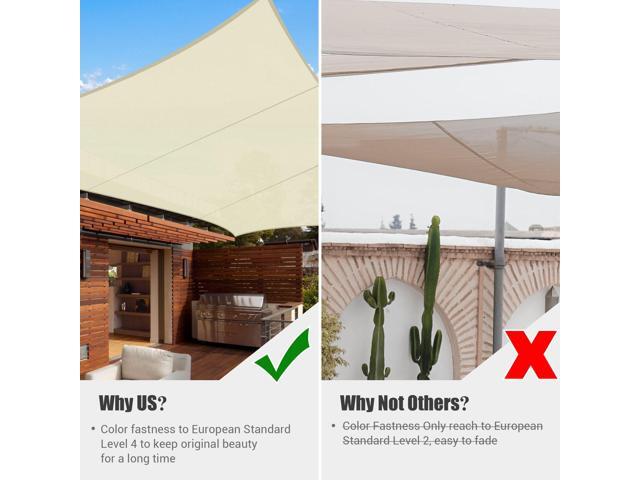 10x13 Ft 97% UV Block Rectangle Sun Shade Sail Top Canopy Outdoor Patio Pool
