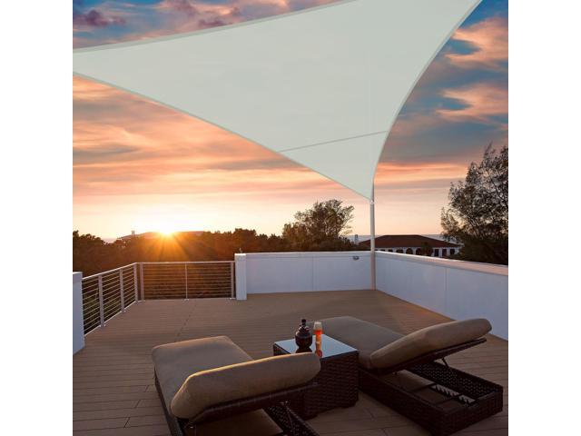 16 Ft Triangle Sun Shade Sail Canopy 97% UV Block Patio Awning Outdoor Garden