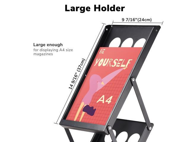 4 Pocket Foldable Magazine Brochure Rack Book Literature Holder Display Stand