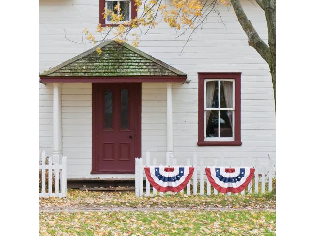 1.5x3 Ft USA Pleated Fan Flag Half Fan Banner American Bunting Decoration 2 Pack