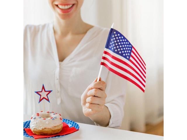 5'x8' American Stick Flag Handheld Mini US Independence Day Decoration 12 Pack