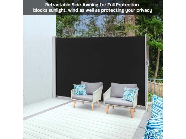 Yescom 240'x63' Retractable Patio Screen Outdoor Partition Side Awning Privacy Wind Sun Shade Divider,2 pack of 120x63'