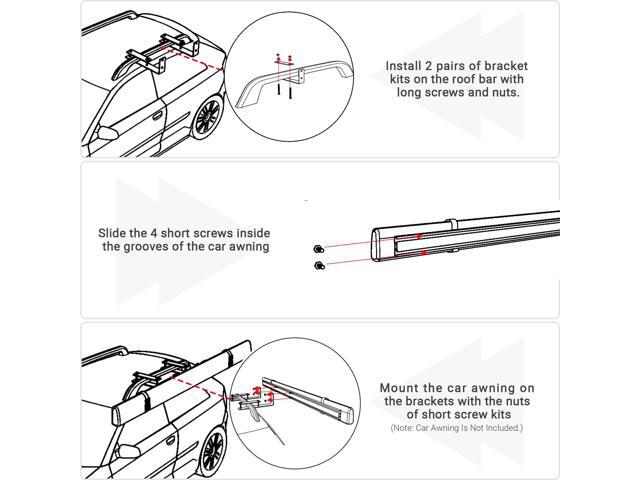 Universal Mounting Hardware Bracket Accessories Kit for Car Awning Shelter