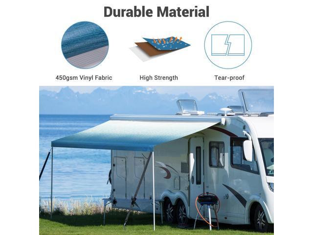 8x16 Ft RV Awning Replacement Fabric Canopy Camper Trailer Block UV Outdoor