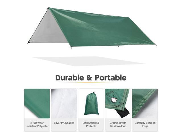 10x10FT Camping Tent Tarp Hammock Rain Fly Waterproof Hiking Backpacking Shelter