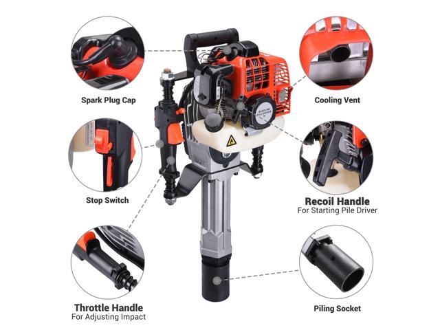 Yescom 52CC Gas Powered T Post Driver 1300W 2-Stroke Man Saver Post Driver Garden Fencing Tool
