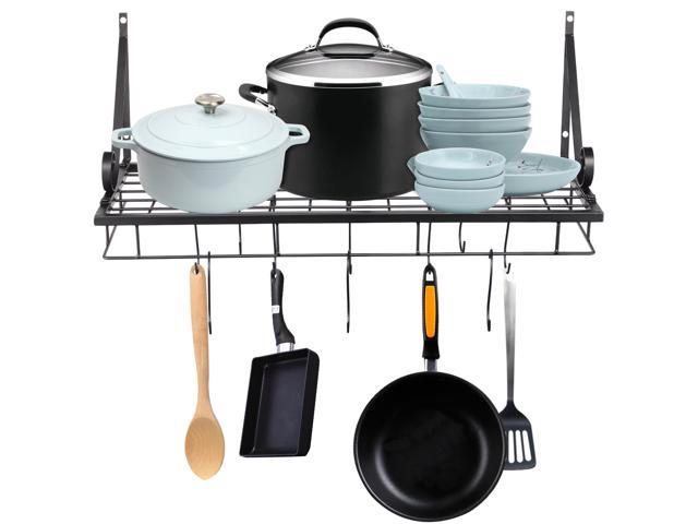 Photos - Other Accessories YescomUSA Aquaterior Wall Mount Cookware Rack with 10 Hooks Pan Pot Organizer Kitche 
