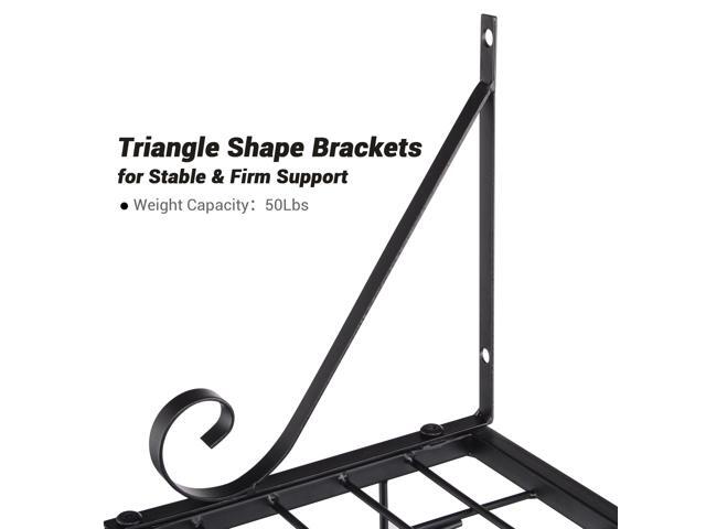 Aquaterior Wall Mount Cookware Rack with 10 Hooks Pan Pot Organizer Kitchen