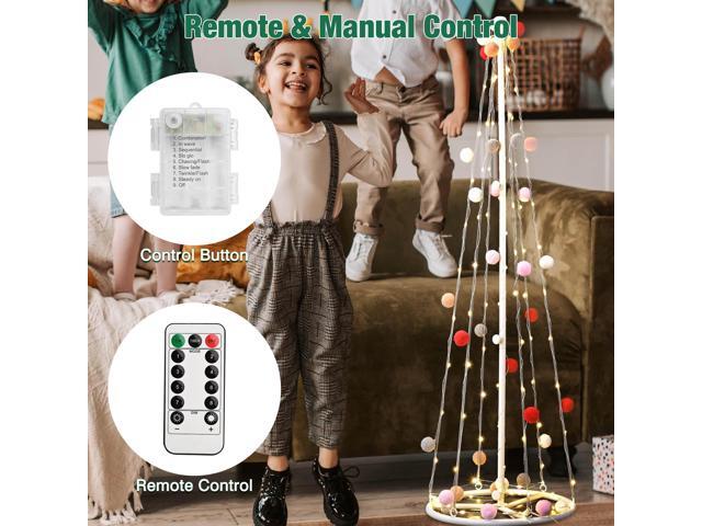 3 Ft LED String Lights with Cotton Ball Remote Control Christmas Party Wedding