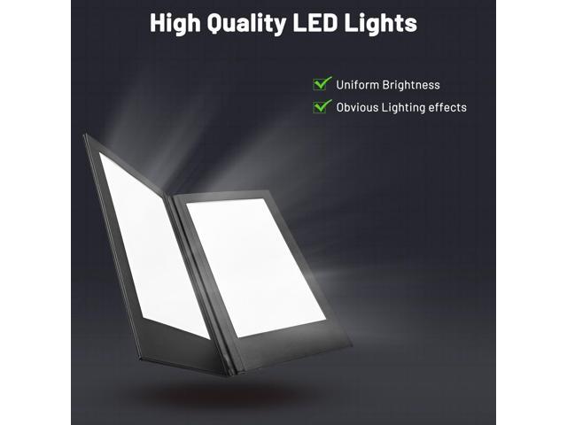 WeChef LED Back Lit Light Menu Holder Cover Folding Double Panel Fits 8'x14' Paper for Hotel Club
