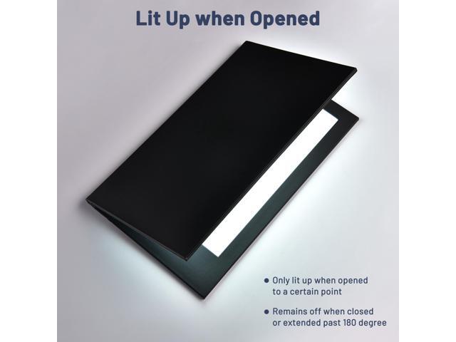 WeChef LED Back Lit Light Menu Holder Cover Folding Double Panel Fits 8'x14' Paper for Hotel Club