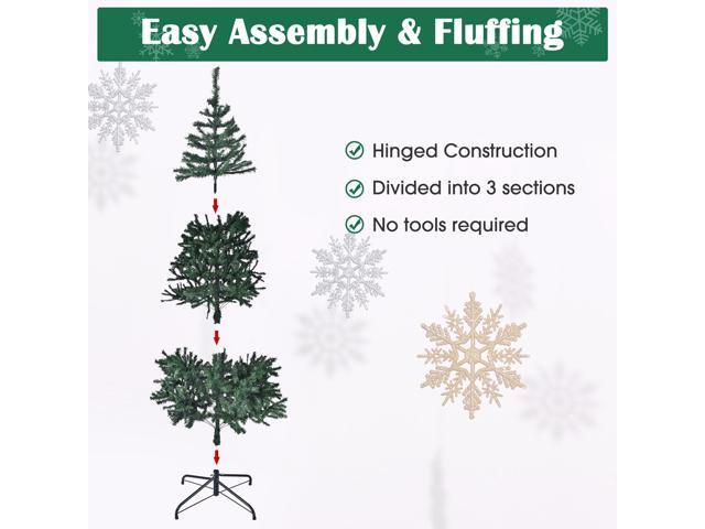 Yescom Christmas Tree Artificial,7Ft Green Xmas Tree,Folded Hinged,1000 Branch Tips Party Decoration