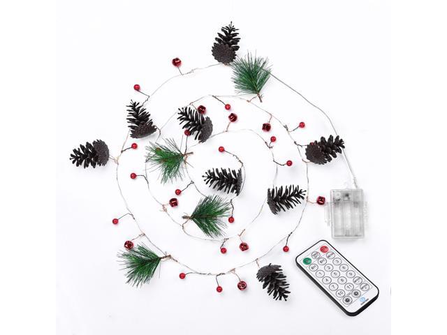 Photos - LED Strip YescomUSA Yescom 7.8 Ft Christmas Decorations Pine Cone String Lights 20 LED Battery 