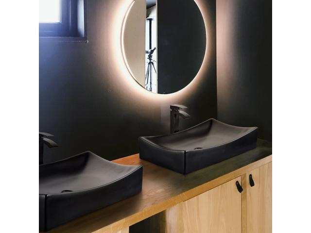 Aquaterior 26' Rectangle Bathroom Vessel Sink Ceramic Vanity Basin Drain 2 Pack