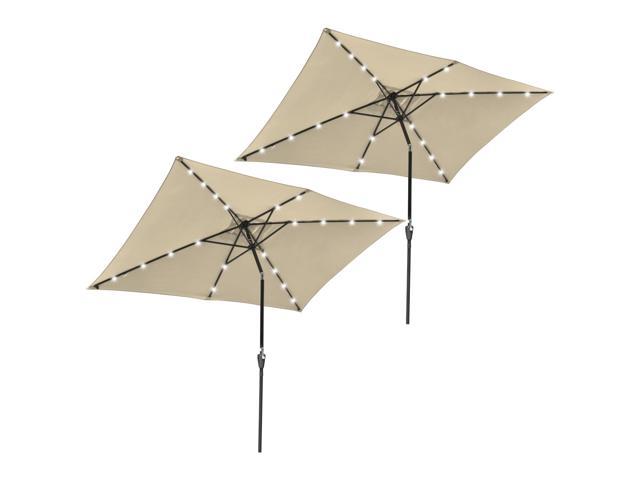 Photos - Other household accessories YescomUSA 2Pcs 10x6.5' Rectangle Aluminum Solar Outdoor Crank Tilt Patio Umbrella w/ 