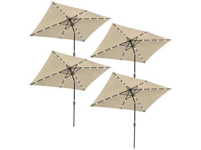 Photos - Other household accessories YescomUSA 4Pcs 10x6.5' Rectangle Aluminum Solar Outdoor Crank Tilt Patio Umbrella w/ 