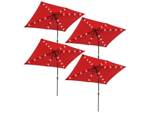 Photos - Other household accessories YescomUSA 4Pcs 10x6.5' Rectangle Aluminum Solar Powered Patio Umbrella w/ 20 LEDs Cr 