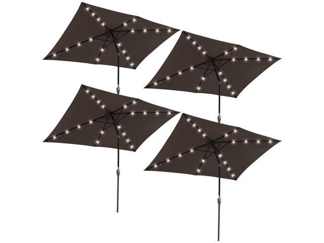 Photos - Other household accessories YescomUSA 4Pcs 10x6.5ft Rectangle Outdoor Patio Aluminium Umbrella Solar Led Light C 