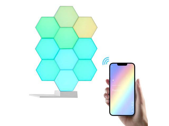 Yescom APP Control Hexagon LED Light Panels Smarter Kit Music Sync Party Décor 10 Pack