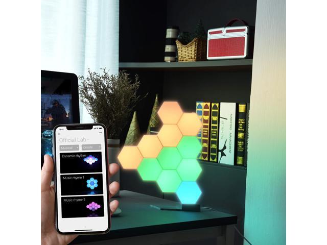 Yescom APP Control WiFi Hexagon LED Light Kit 15 Blocks w/Alexa Google Home Game Room Decor Gift