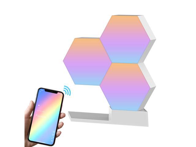 Yescom Hexagon Smart Light Modular LED Panel DIY Voice Control WIFI 6 Pack Gifts
