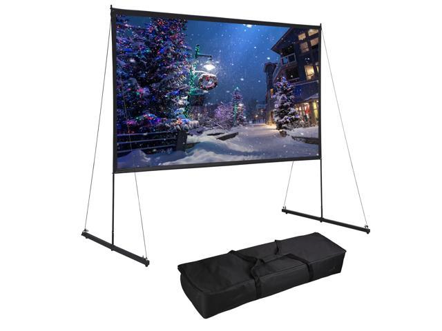100' Portable Detachable Projector Screen with Stand Movie Projection 16:9 HD 1.1 Gain Home Theater