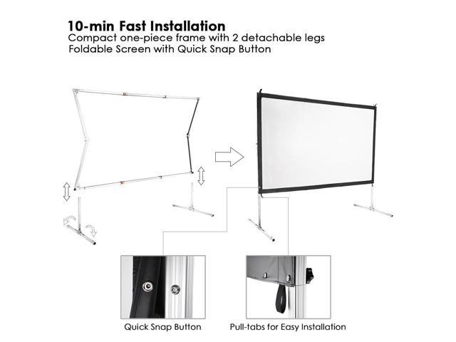 InstaHibit 100 Portable Projector Screen with Stand 16:9 HD Fast Folding Indoor Outdoor Home Theater Backyard Movie - image 4