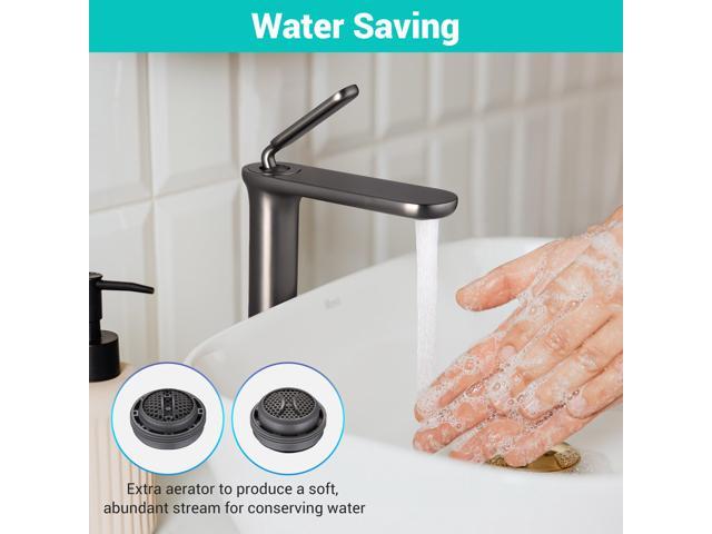 Aquaterior Single Handle Bathroom Vessel Sink Faucet Rv Lavatory Vanity Sink Mixer Tap Grey (CUPC NSF CEC)