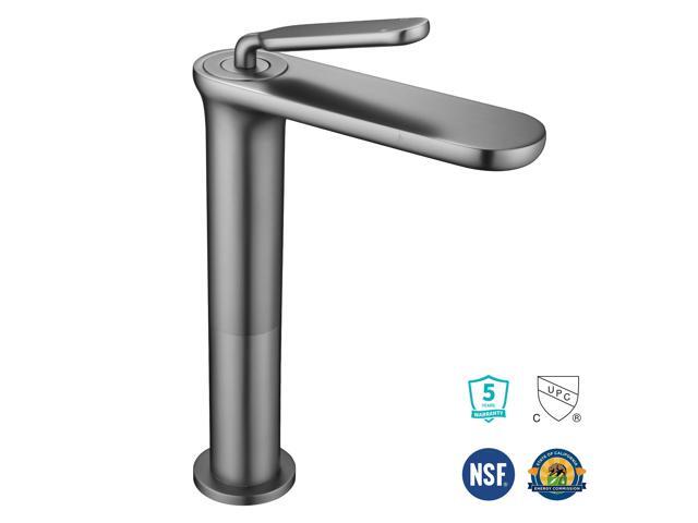 Aquaterior Single Handle Bathroom Vessel Sink Faucet Rv Lavatory Vanity Sink Mixer Tap Grey (CUPC NSF CEC)