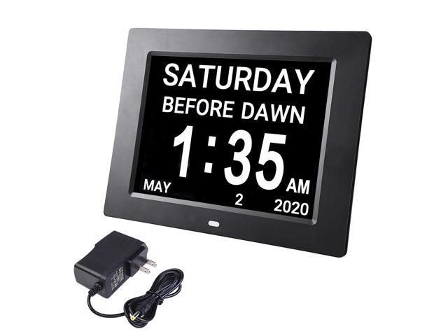Yescom 8' LCD Day Clock Digital Calendar Alarm Large Dementia Table Home Office 2 Pack