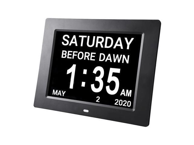 Yescom 8' LCD Day Clock Digital Calendar Alarm Large Dementia Table Home Office 2 Pack