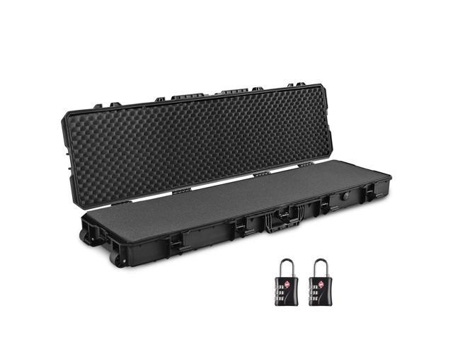 Yescom 53' Tactical Rifle Long Gun Hard Case Roller TSA Padlock Portable Waterproof Explosion Resistance Outdoor Hunting