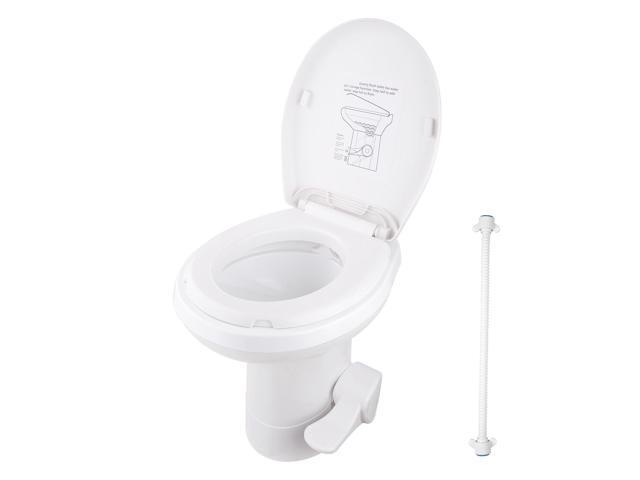 Yescom RV Toilet Gravity Flush Camper Toilet Elongated 20' High Travel Trailer Toilet for RV HDPE