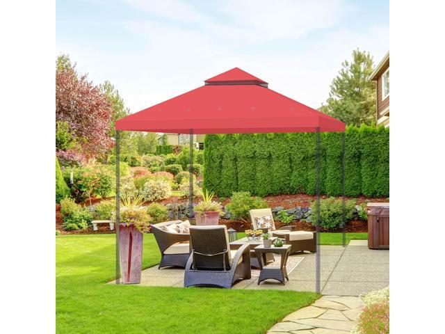 Yescom 10x10 Ft 2-Tier Canopy Top Replacement for Petpvilit Gazebo Cover Garden