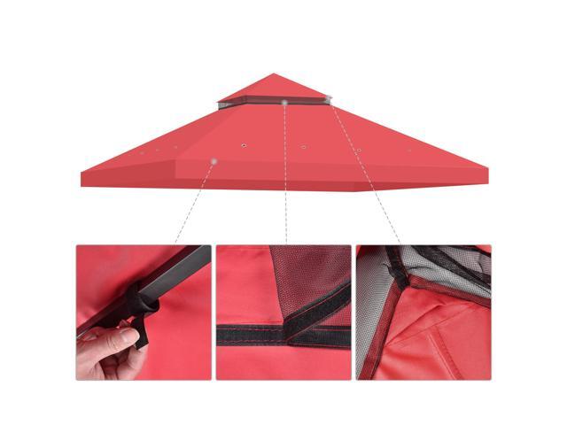 Yescom 10x10 Ft 2-Tier Canopy Top Replacement for Petpvilit Gazebo Cover Garden