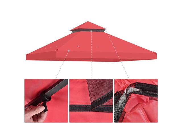 Yescom 10x10 Ft 2-Tier Canopy Top Replacement for Crescent TJSG081 Gazebo Cover Garden