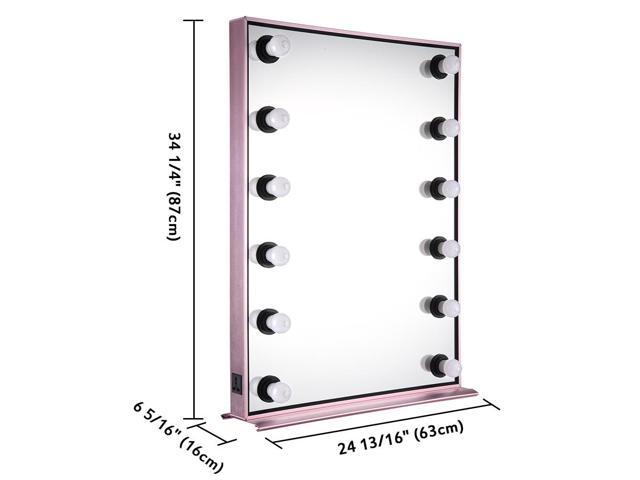 Byootique Lighted Hollywood Vanity Mirror 12pcs Dimmable LED Tabletop Wall Mount Makeup