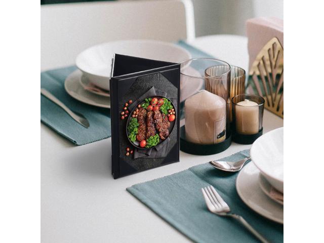 10pcs 4'x6' 3-Side Triangle Menu Holder Black Table Tent for Bar Cafe Restaurant