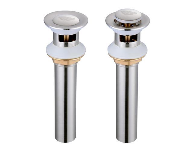 Aquaterior Vessel Sink Faucet Single Handle Brushed Nickel Pop Up Drain Bathroom
