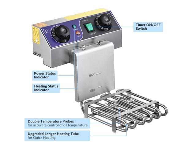 23.4L Commercial Deep Fryer w/ Timer and Drain Fast Food French Frys Electric