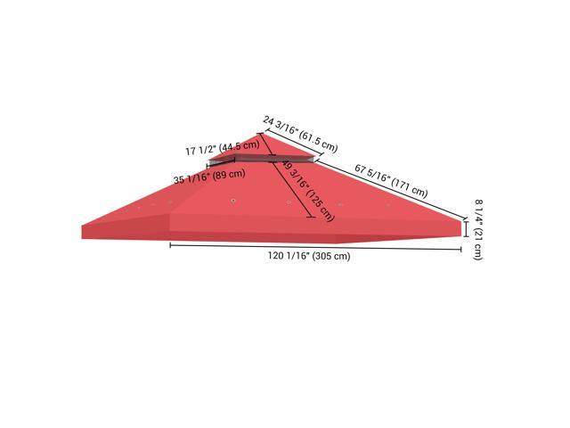Yescom 10x10 Ft 2-Tier Canopy Top Replacement for Petpvilit Gazebo Cover Garden