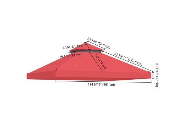 Yescom 10x10 Ft 2-Tier Canopy Top Replacement for Crescent TJSG081 Gazebo Cover Garden
