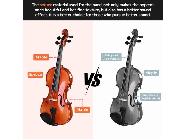 Solid Wood Violin 4/4 Full Set Fiddle Beginner Violin Full Size with Case Shoulder Rest for Student Adults