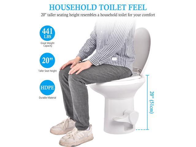 Yescom RV Toilet Gravity Flush Camper Toilet 20' High Profile Travel Trailer Toilet for RV 2 Packs