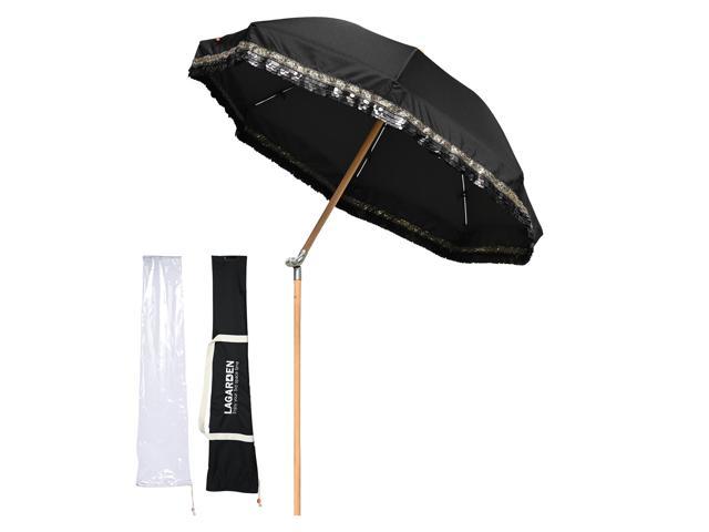 Photos - Other household accessories YescomUSA LAGarden 6 Ft Fringe Patio Umbrella with Tassel Jazz Age Wood for Outdoor, 