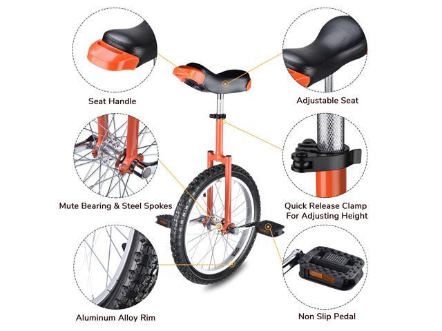 Yescom 18 In Wheel Outdoor Unicycle Skid-proof Tire Fitness Bicycle Balance Training for Adults Teenagers Kids, Orange