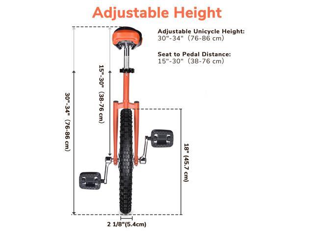 Yescom 18 In Wheel Outdoor Unicycle Skid-proof Tire Fitness Bicycle Balance Training for Adults Teenagers Kids, Orange
