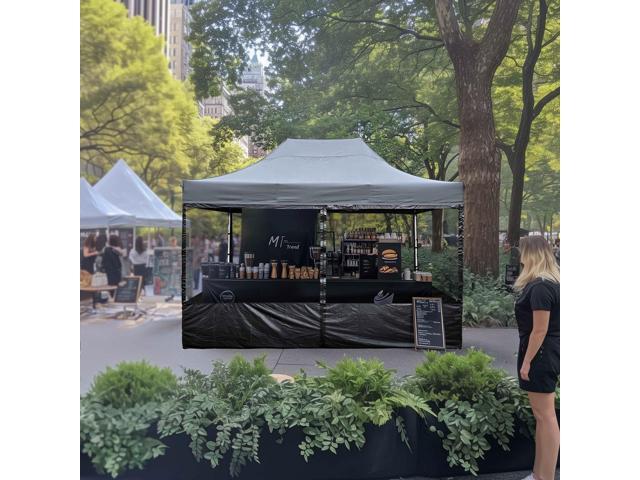 4 Half Mesh Sidewalls for 15x10 Ft Pop Up Canopy Tent w/ Window Food Vendor Fair