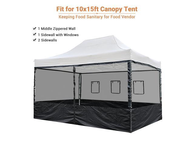 4 Half Mesh Sidewalls for 15x10 Ft Pop Up Canopy Tent w/ Window Food Vendor Fair