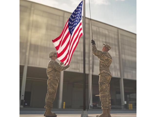 Yescom Bravery 20 Ft Aluminum Sectional Flagpole with 3x5 Ft US Flag Gold Ball Outdoor